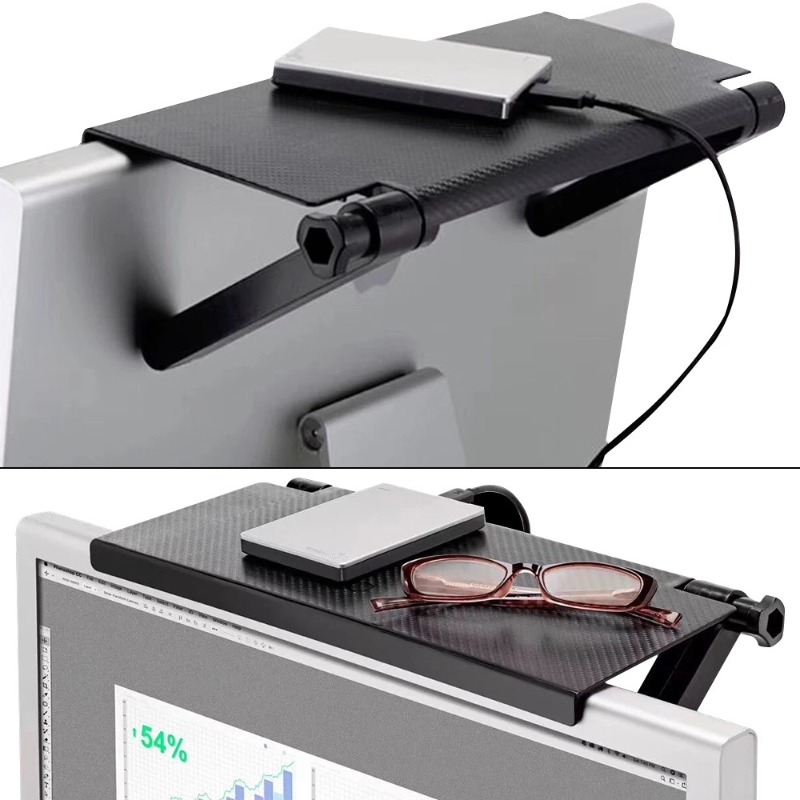 Document Holder Monitor - TV Top Shelf Adjustable Storage Stand