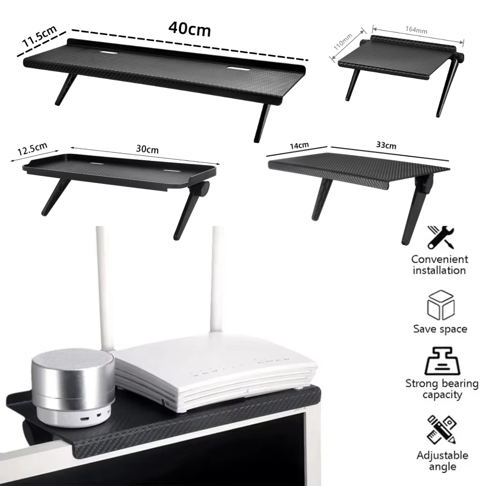 Document Holder Monitor - Adjustable TV/Monitor Top Shelf Organizer -