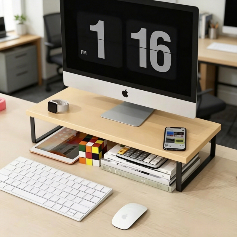 Document Holder Monitor - Creative Monitor Stand with Storage Rack