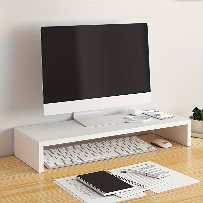 Document Holder Monitor - Spacious Wooden Monitor Stand Elevating Computer