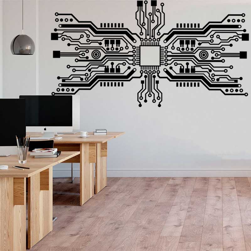 The Office It Tech - Circuit Board Chip Wall Sticker Tech