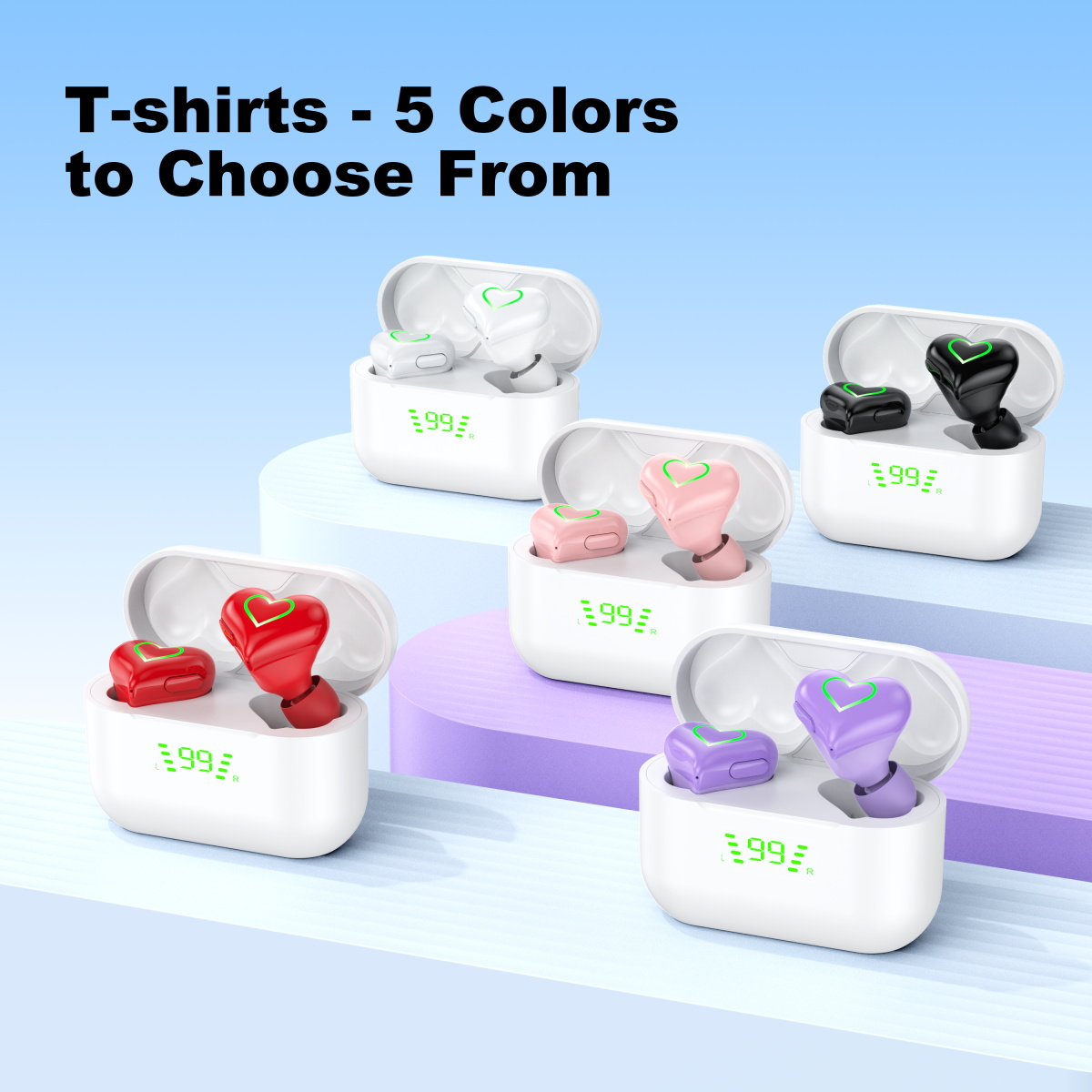Office Work Tech - New heart shaped wireless bluetooth headphones