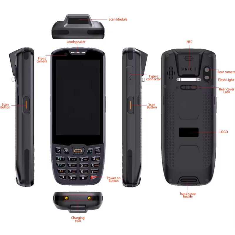 4inch Mobile PDA 1D 2D Barcode - Barcode Scanner 2D recension och pris