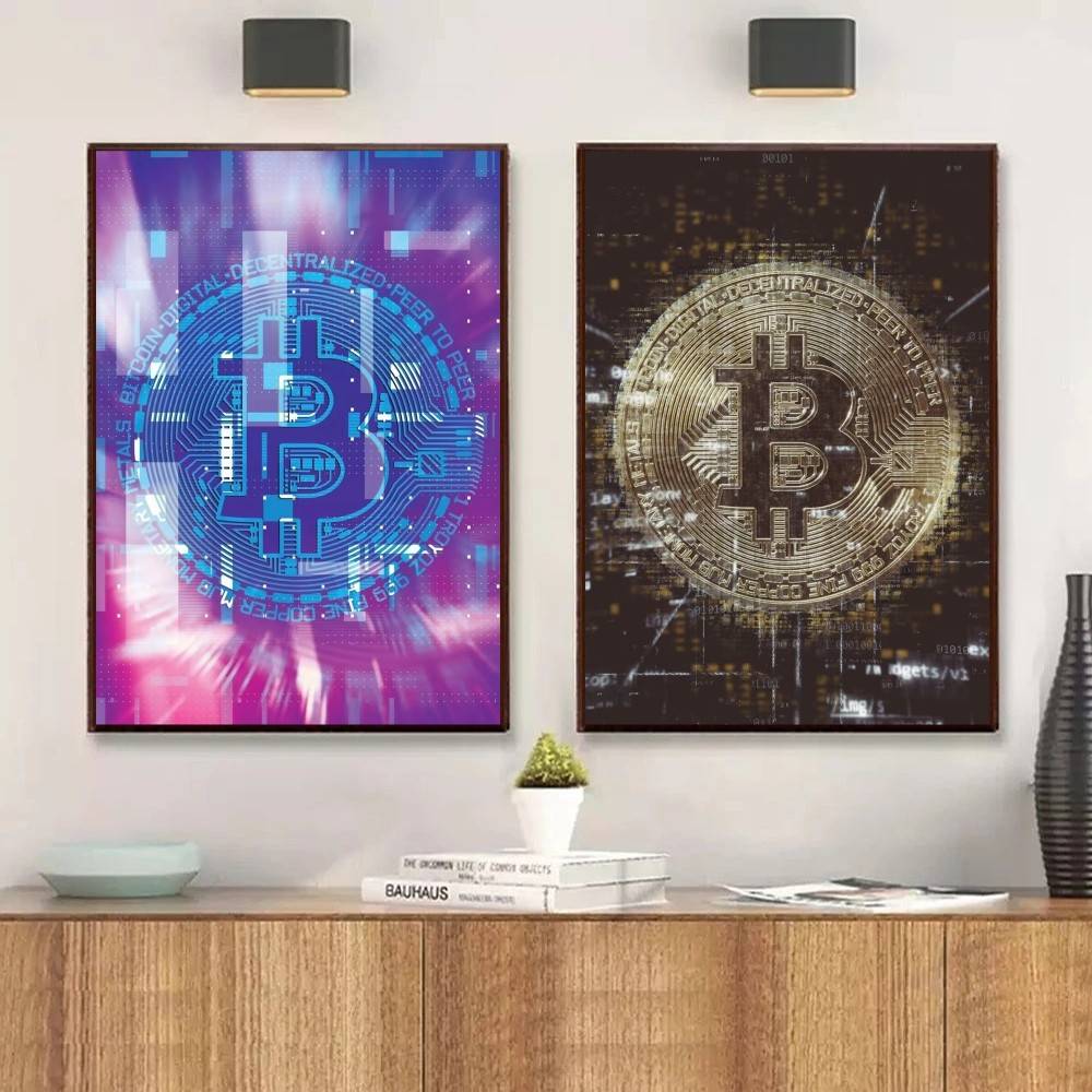 Cyber Tech Circuit Golden Coin - Tech Office Wallpaper recension och pris