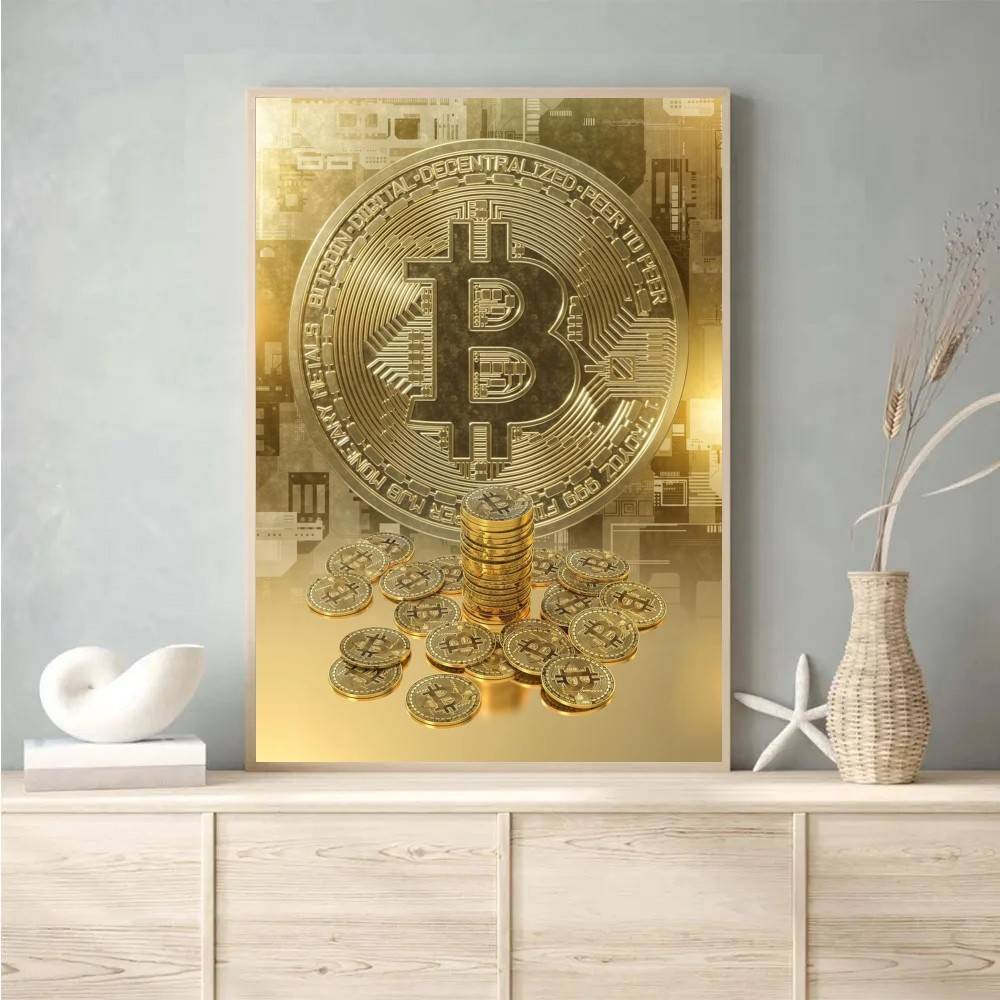 Cyber Tech Circuit Golden Coin - Tech Office Wallpaper recension och pris