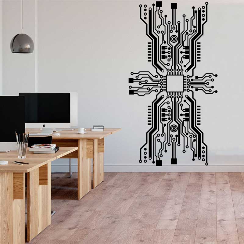 Circuit Board Chip Wall Sticke - The Office It Tech recension och pris