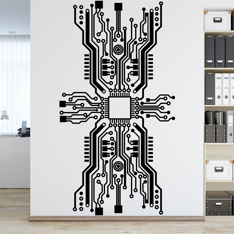 Circuit Board Chip Wall Sticke - The Office It Tech recension och pris