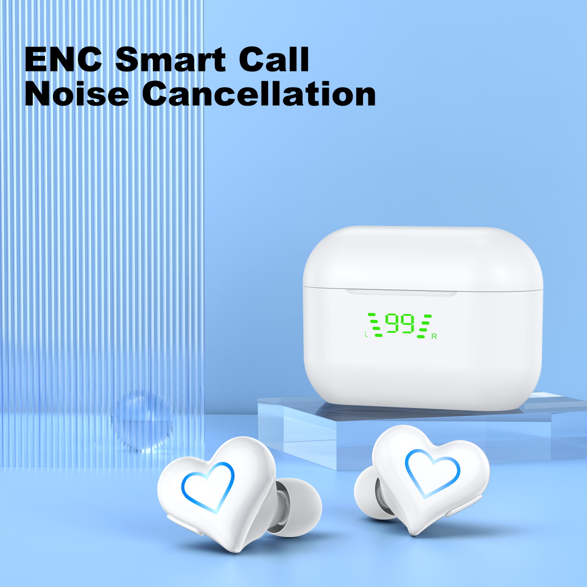 New heart shaped wireless blue - Office Work Tech recension och pris
